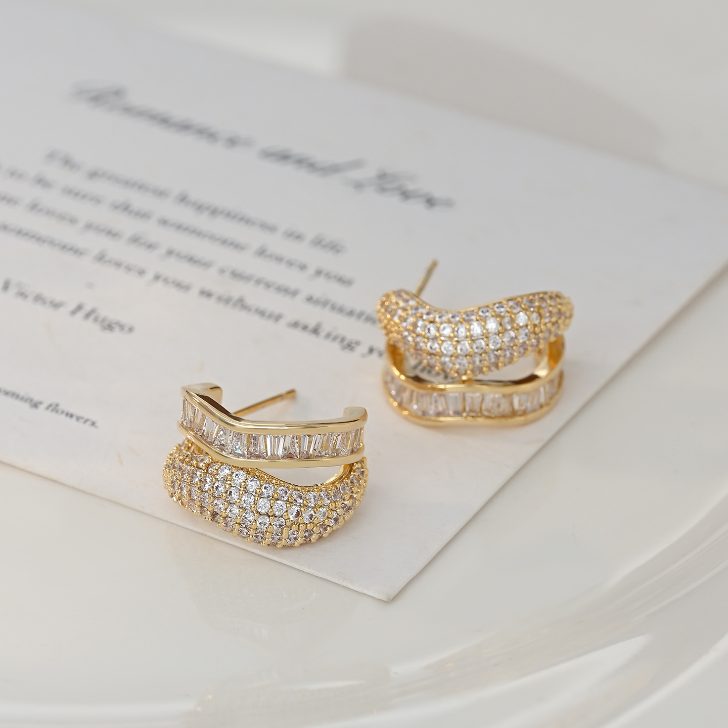 Серебряная игла S925 покрыта модным двухэтажным двухэтажным кольцом с открытым открытым кольцом в корейском стиле pic 4