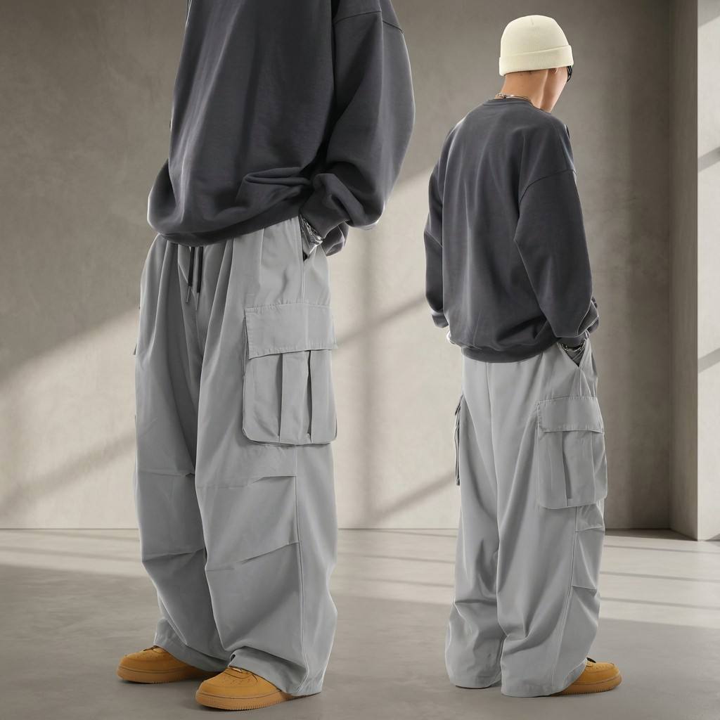 2026 AliExpress Men's Summer casual pants, multi-pocket loose and versatile solid color straight-leg workwear pants, in stock, men's summer trendy workwear pants, quick-drying pants, cross-border bestsellers casual pants Application Scenario