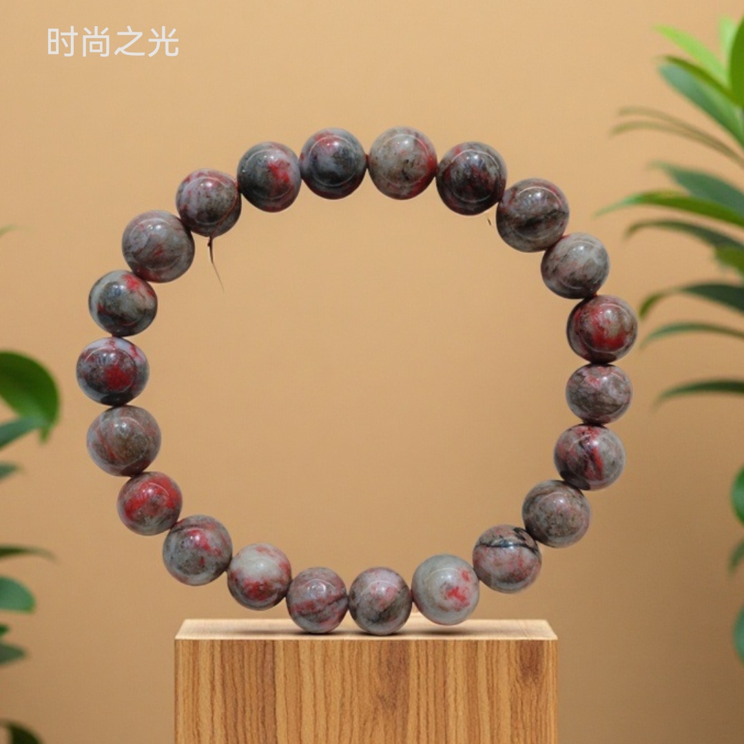 原矿朱砂手串女士天然矿物石手饰静心安神9厘
