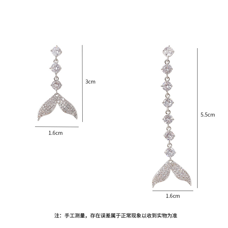 2026新款时尚经典高级鱼尾日韩新款不对称耳饰百搭款 pic 2