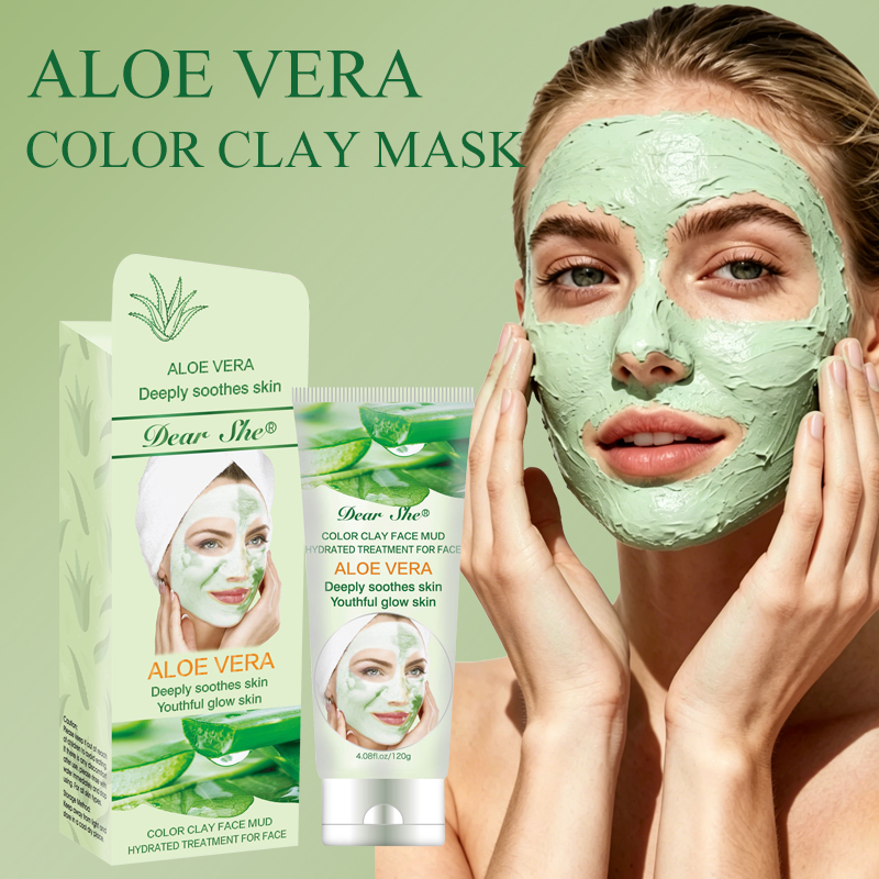 DEAR SHE Aloe Vera Essence Clay Cleansing Mask Moisturizes, Repairs, Removes Blackheads, Cleans pores, Factory customized