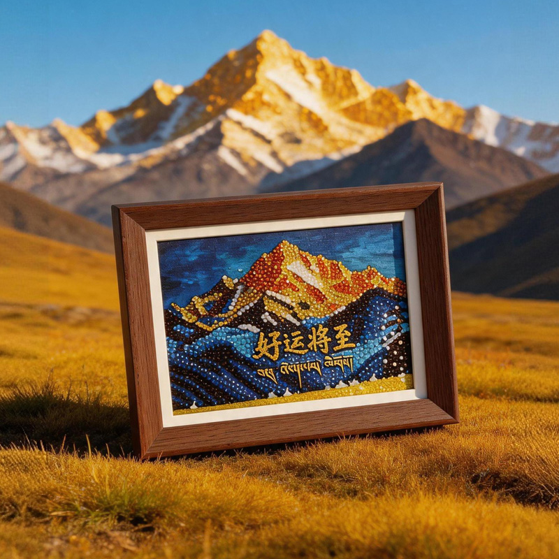 "Good Luck Is Coming" 8-inch flowing sand diamond Ambient desktop decorative art and cultural Creative gift Specification image