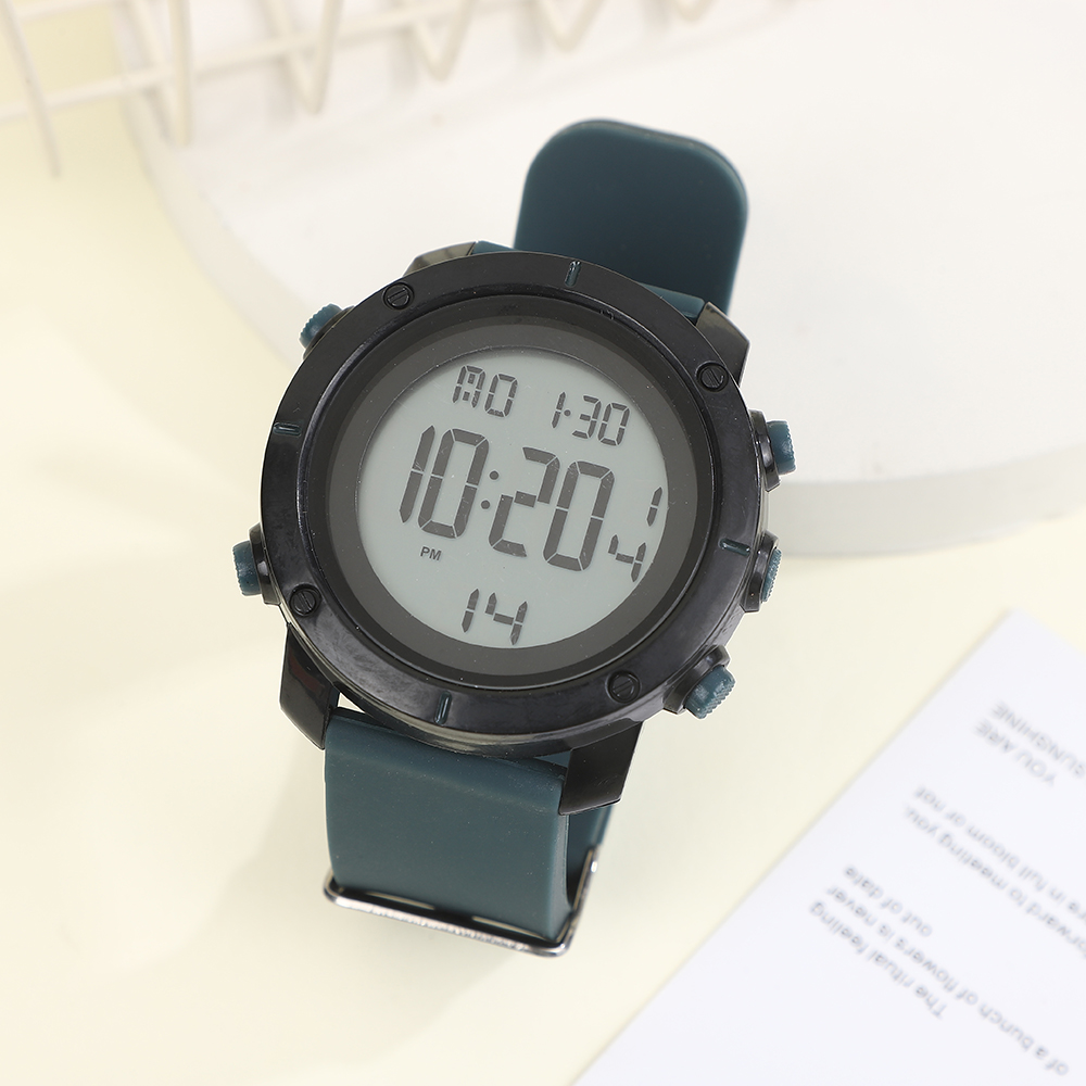 FUYADA high-quality waterproof electronic watch, luminous alarm clock, multi-functional electronic watch, silicone strap, skin-friendly alloy case, durable and shock-resistant, cool sporty style electronic watch Specification image