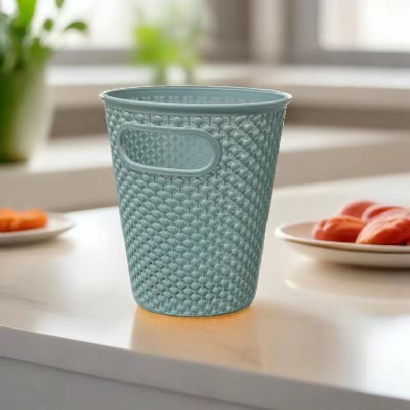 White hollowed-out paper rope woven storage basket, baby hand-held basket, plastic basket Specification image