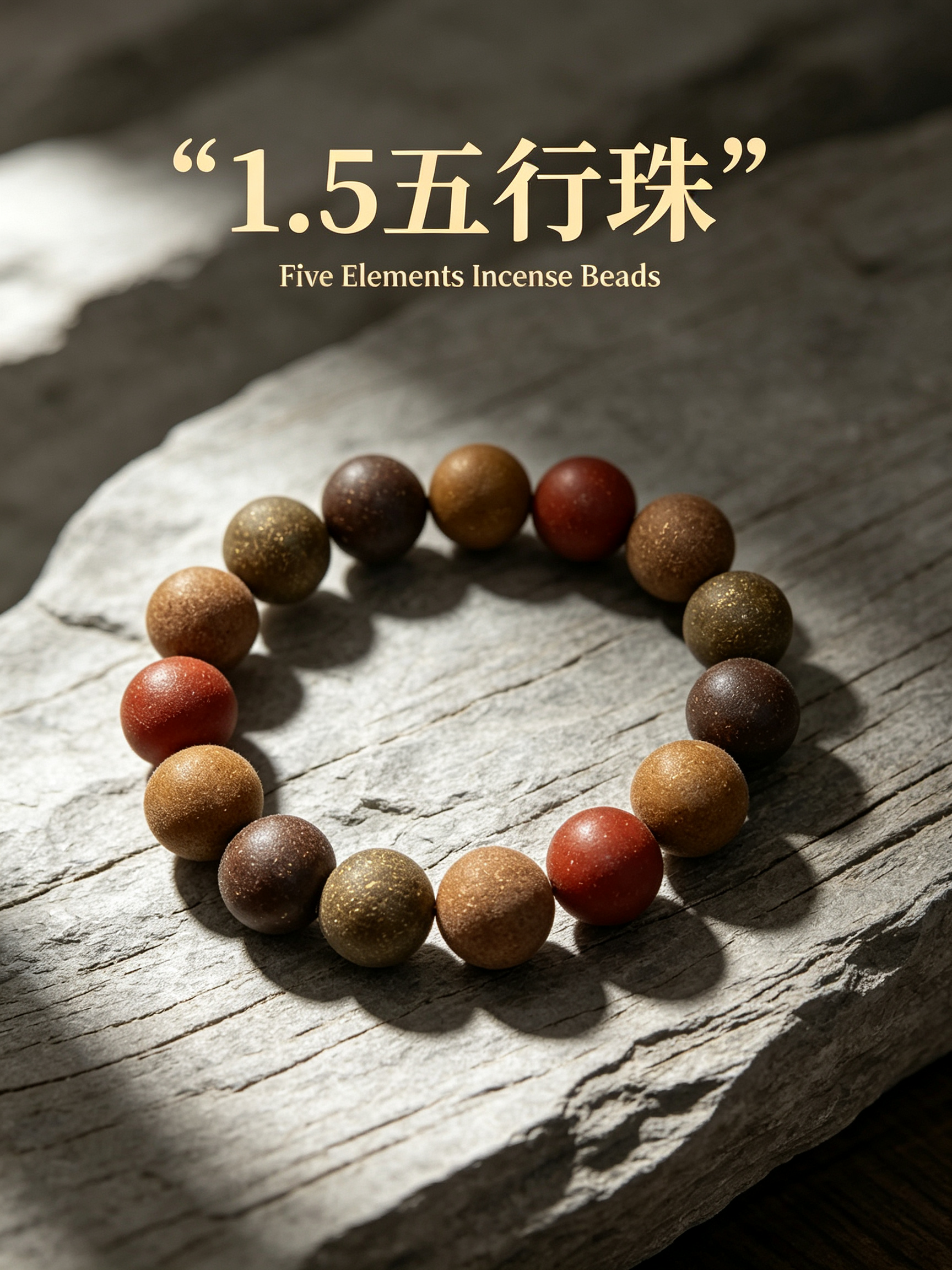 非遗古法药香珠天然药香手串佛珠手链香珠文玩手串 瑶香阁 1.5五行珠手串Y2600201详情1