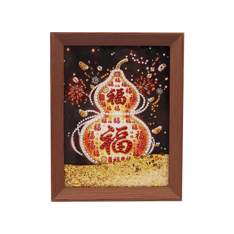 "Fu Lu" 8-inch flowing sand diamond ambient desktop decorative art and cultural creative gift Application Scenario