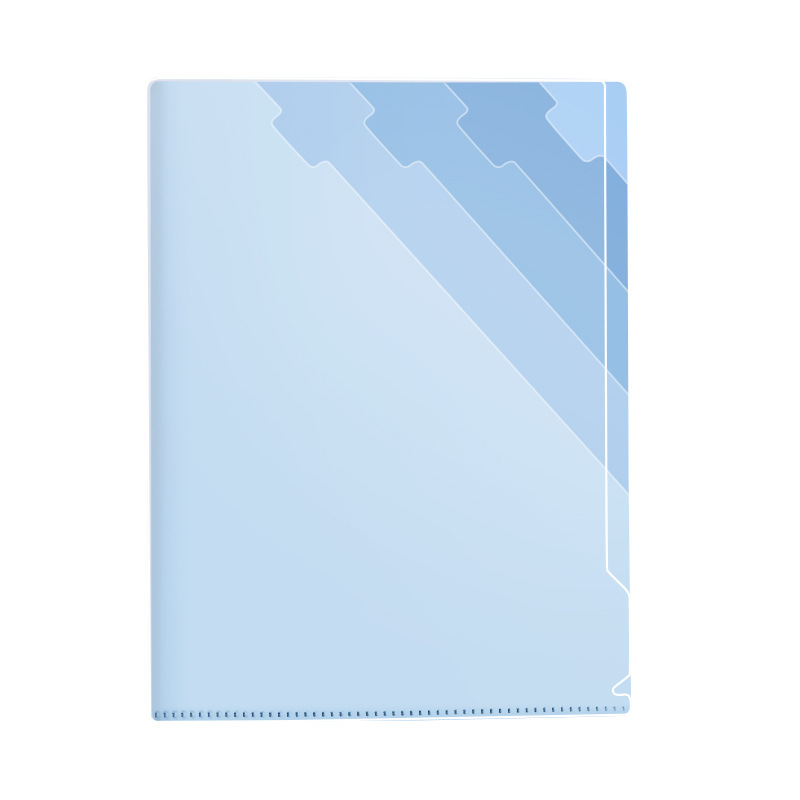 Gradient color multi-layer folder, A4 test paper holder, organizing bag, transparent 6-layer L-shaped file bag, multi-functional information booklet Item Picture