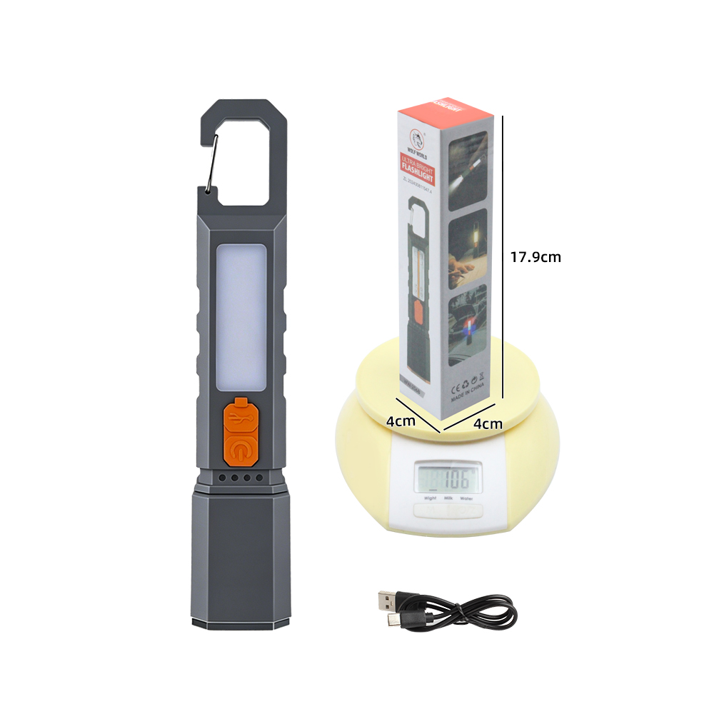 KINSACH work light, white laser solar high-intensity flashlight, multi-emergency lighting portable flashlight Specification image