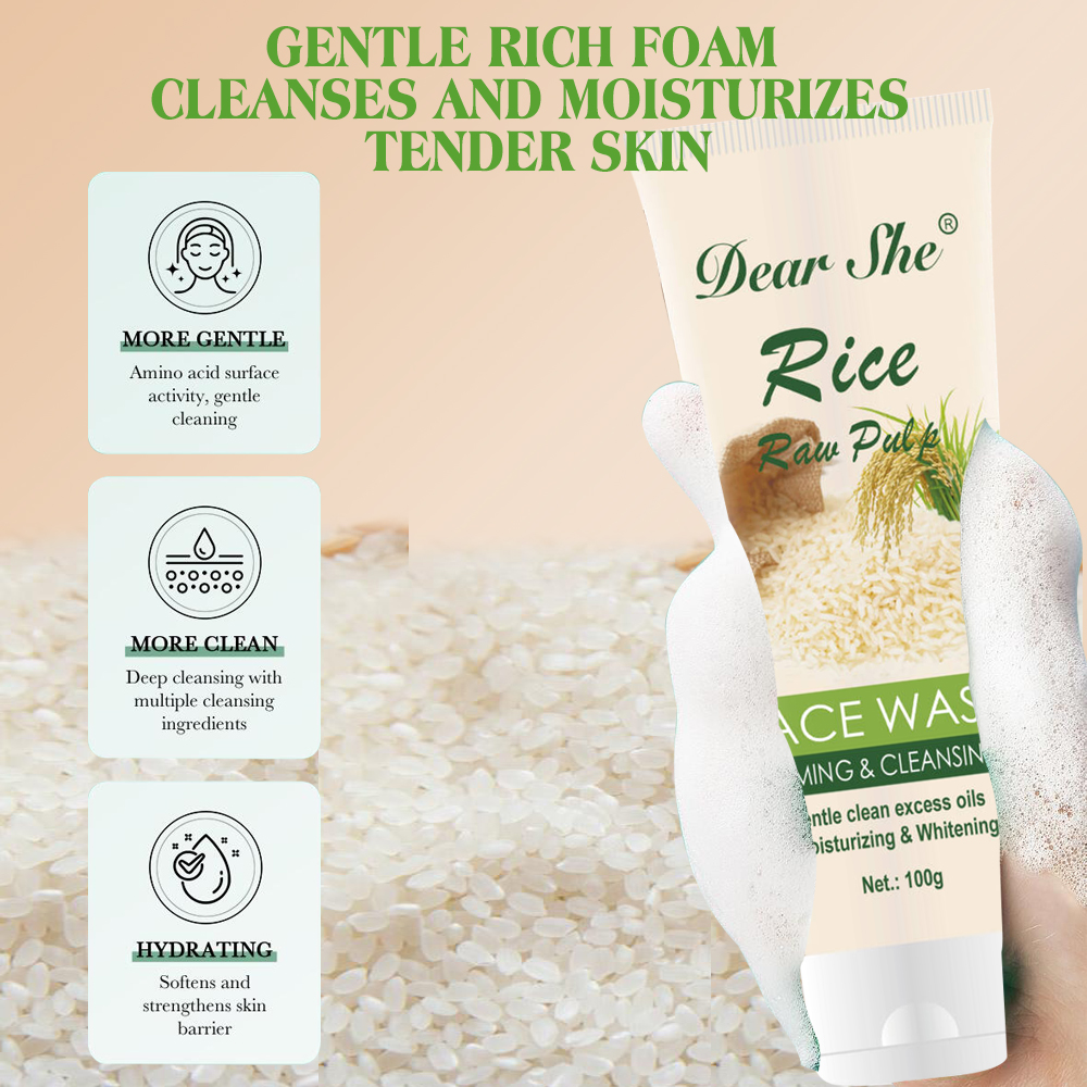 DEAR SHE Rice Skin Care Essence Facial Cleanser Repairs, hydrates, nourishes and cleanses facial skin Factory direct sales Specification image