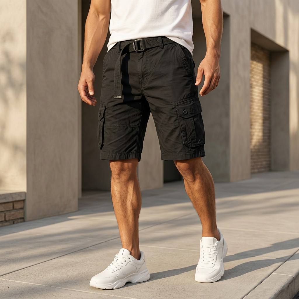 2026 Wholesale best-selling men's French work pants, summer new retro multi-pocket work shorts, cross-border shorts