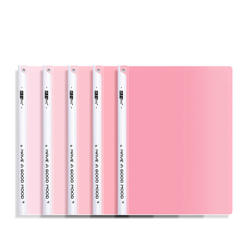 Baiyi Morandi color bar holder A4 thickened large-capacity student transparent resume file holder triangular bar folder Specification image