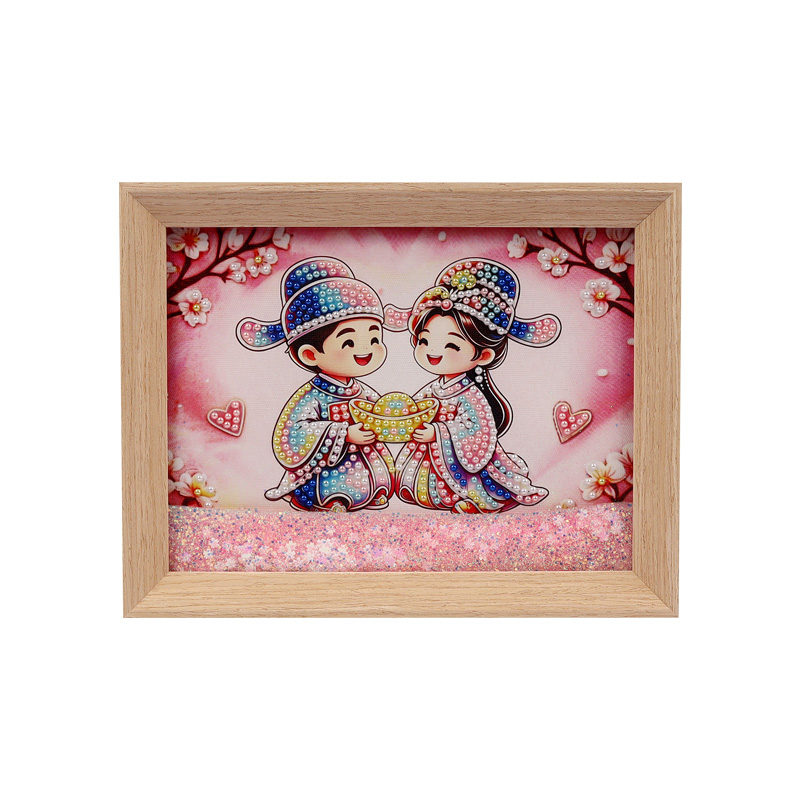 "8-inch flowing sand Diamond Ambient Desktop decorative art and cultural Creative Gift from 'Golden and Jade Match'. Item Picture