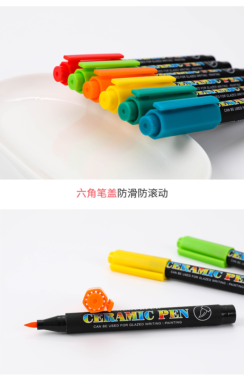 Guangnah 6650 softhead cerámica pintura marcador set 12/24 colores DIY creativo vidrio porcelana graffiti softpen pic 12