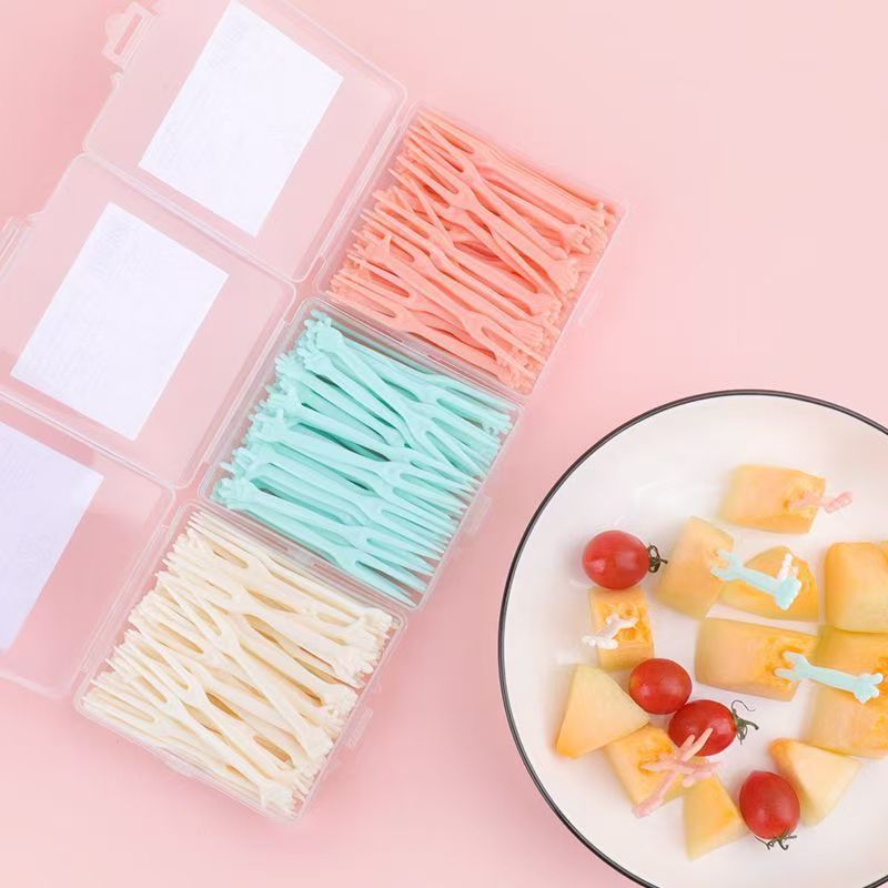 Colorful cartoon handle, fruit fork, bento pick, ceramic chopsticks, daily necessities, toothpick decoration Specification image