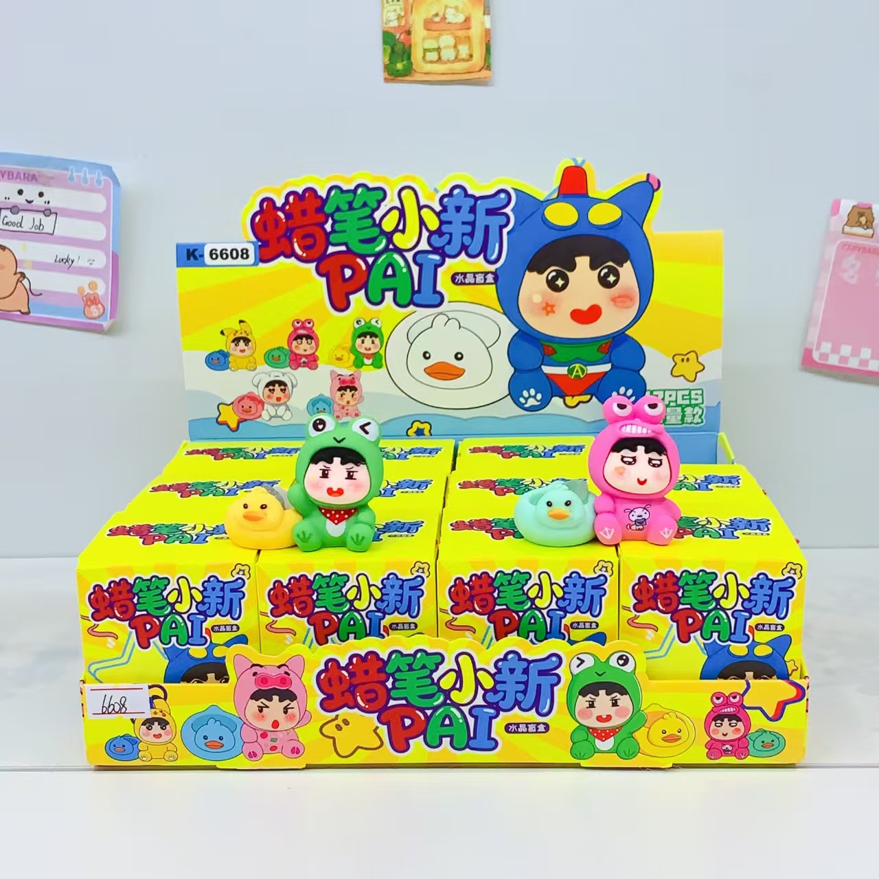 蜡笔小新PAI水晶盲盒创意高颜值桌面手办摆件