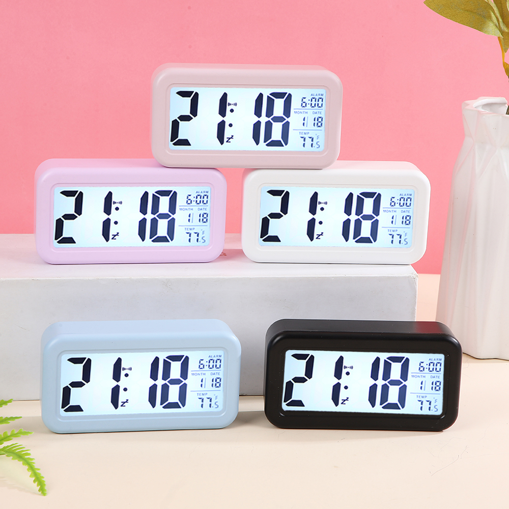 FUYADA alarm clock with voice time announcement, large screen, soft night light that is not dazzling, a special wake-up tool for students, desktop night light digital alarm clock, multi-functional silent snooze desktop timing alarm clock
