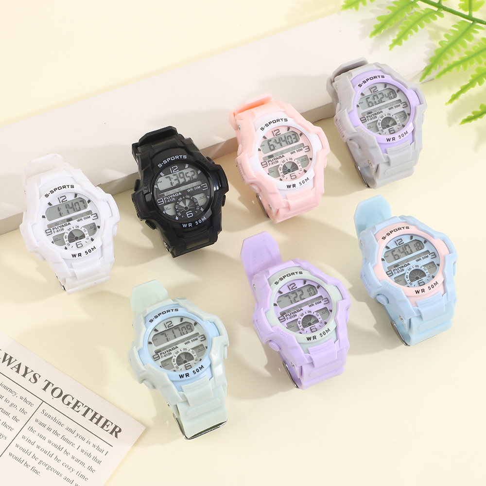 FUYADA factory directly supplies 50-meter water-resistant electronic watches, student outdoor multi-functional luminous timing alarm clock digital wristwatches, suitable for both men and women, special for running and swimming, shock-resistant large-screen water-resistant electronic watches