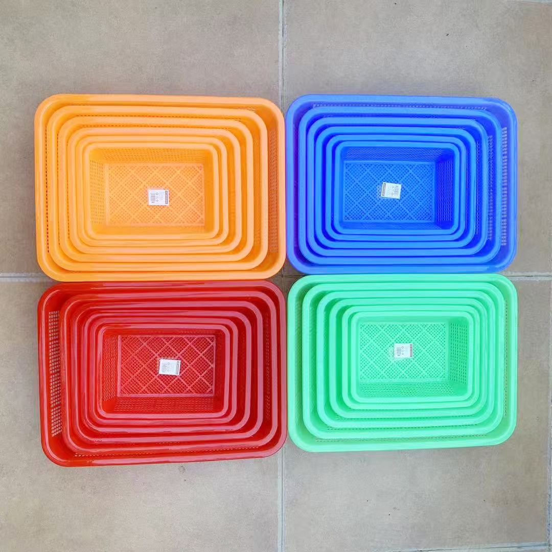 Colorful plastic stacked shower basket, baby hand-held paper rope woven basket