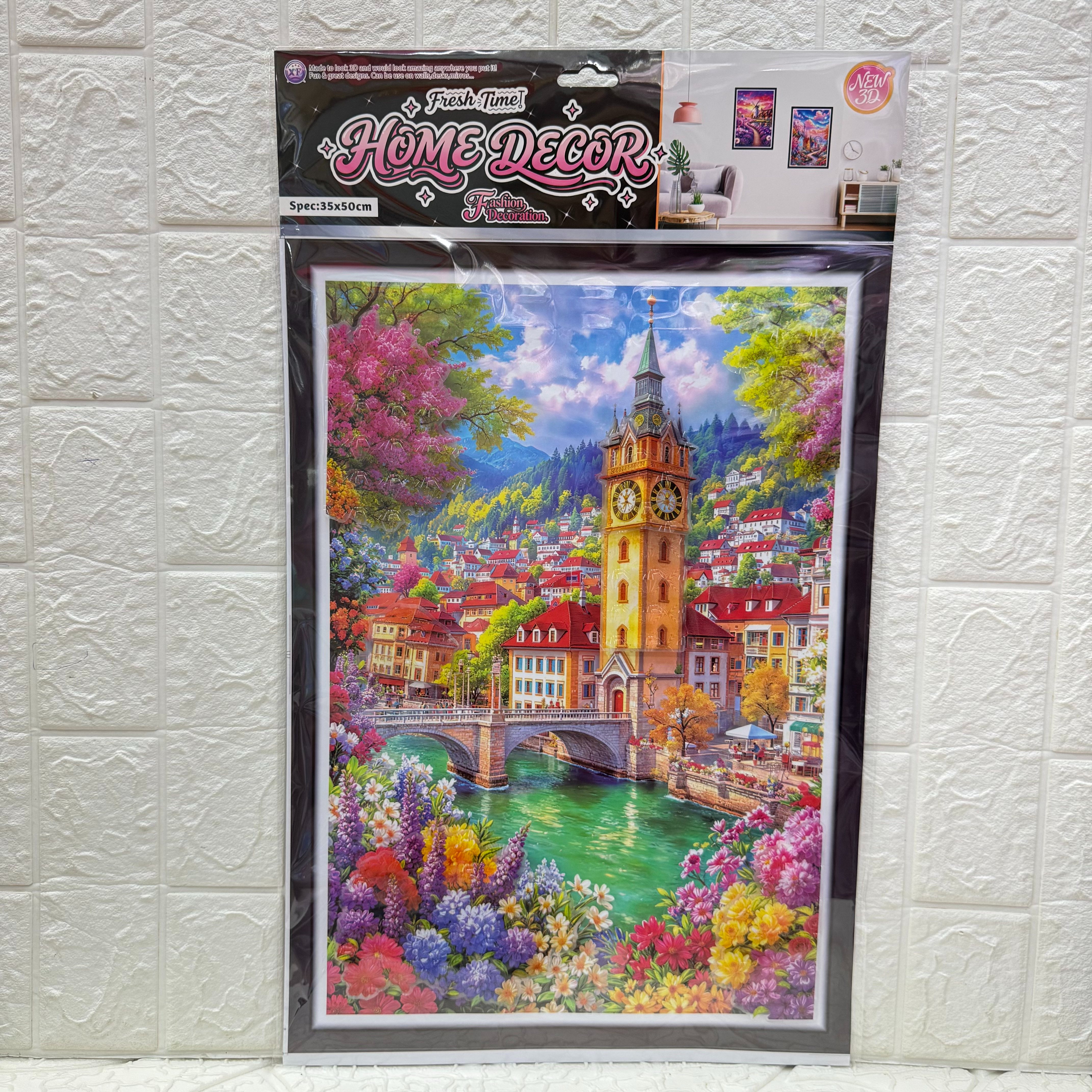 Urban landscape wall sticker series, three-dimensional layer stickers, living room decoration, landscape photo frames, vases
