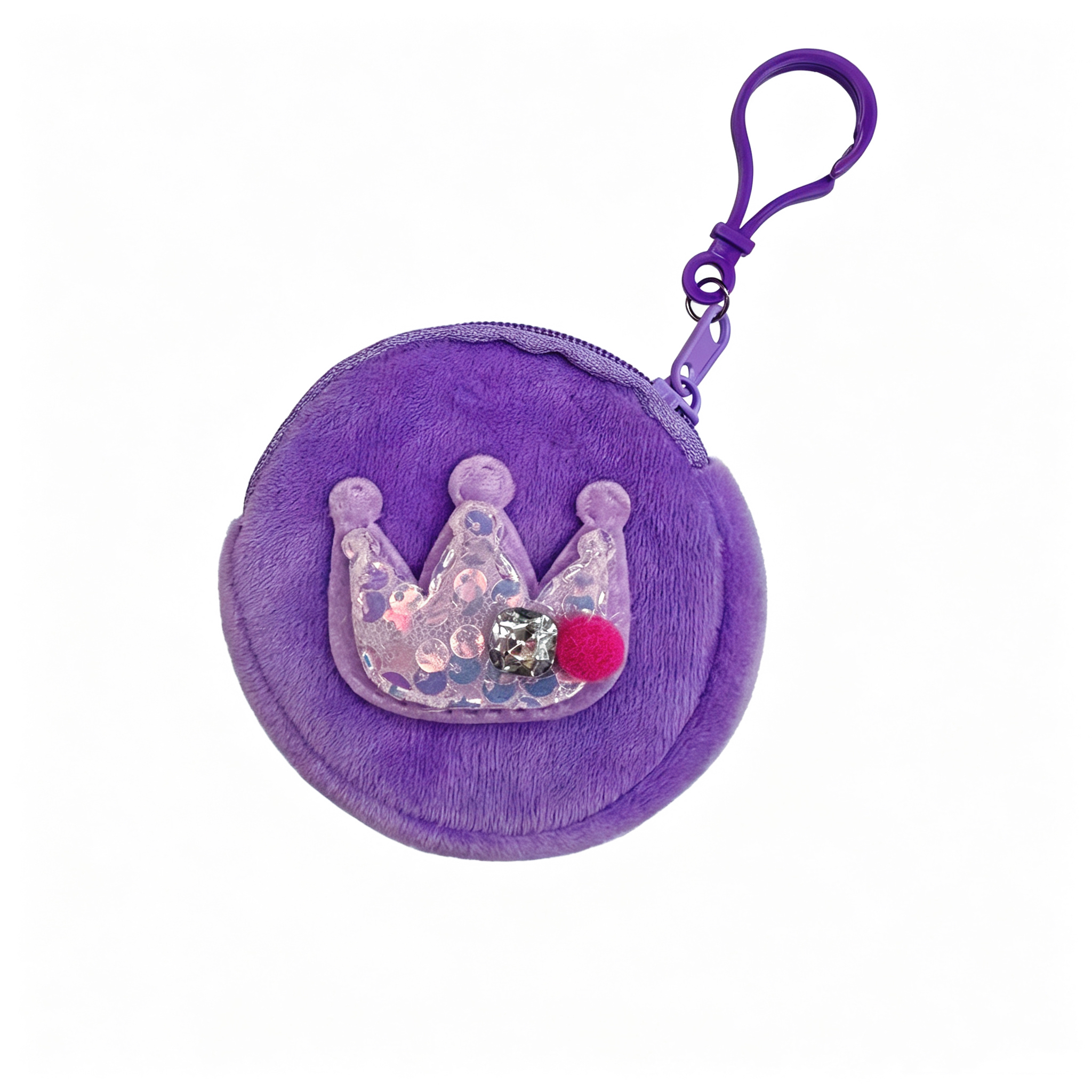 New multi-color crown plush coin purse pendant, children's coin storage bag, plush storage small bag Item Picture