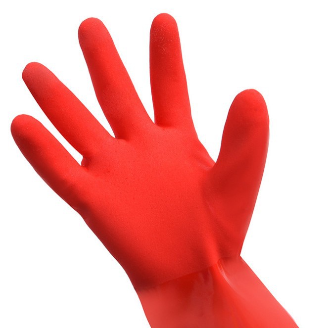 Factory plastic-coated gloves, thickened pvc, oil-resistant, acid and alkali resistant, waterproof, wear-resistant, anti-slip gloves, labor protection gloves detail image 3