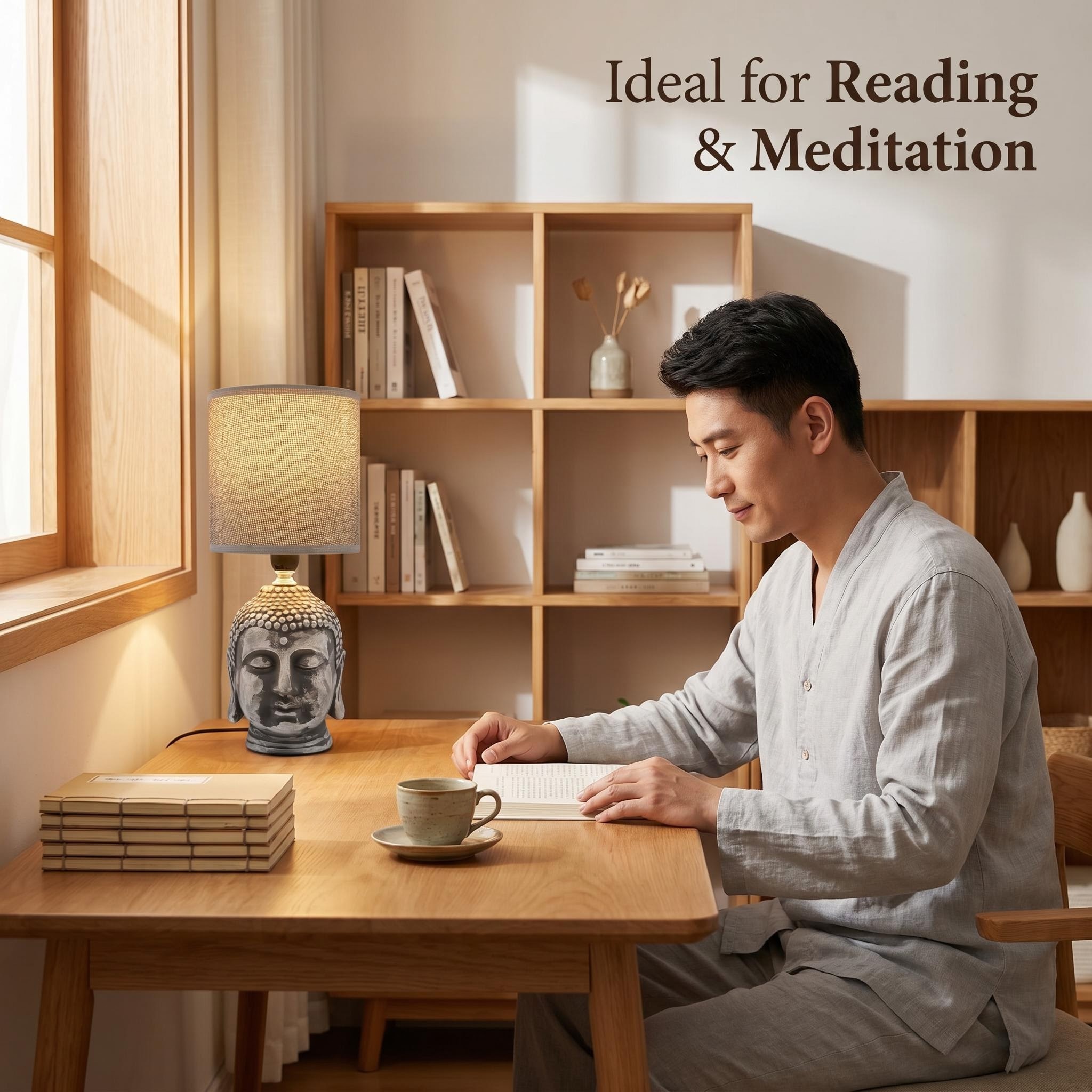 JL Jilian's new Buddha Head Ceramic table lamp Wabi-sabi style series table lamp, with a minimum order of 12 pieces per piece Specification image