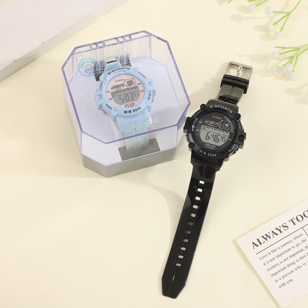 FUYADA's best-selling 50-meter water-resistant electronic watch, multi-functional digital watch, luminous alarm clock, complete timing, suitable for outdoor fitness and swimming, both male and female students. Factory direct delivery, with super high cost performance Specification image