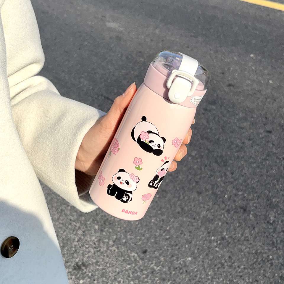 萌熊透明吸管熊猫350ML详情图5