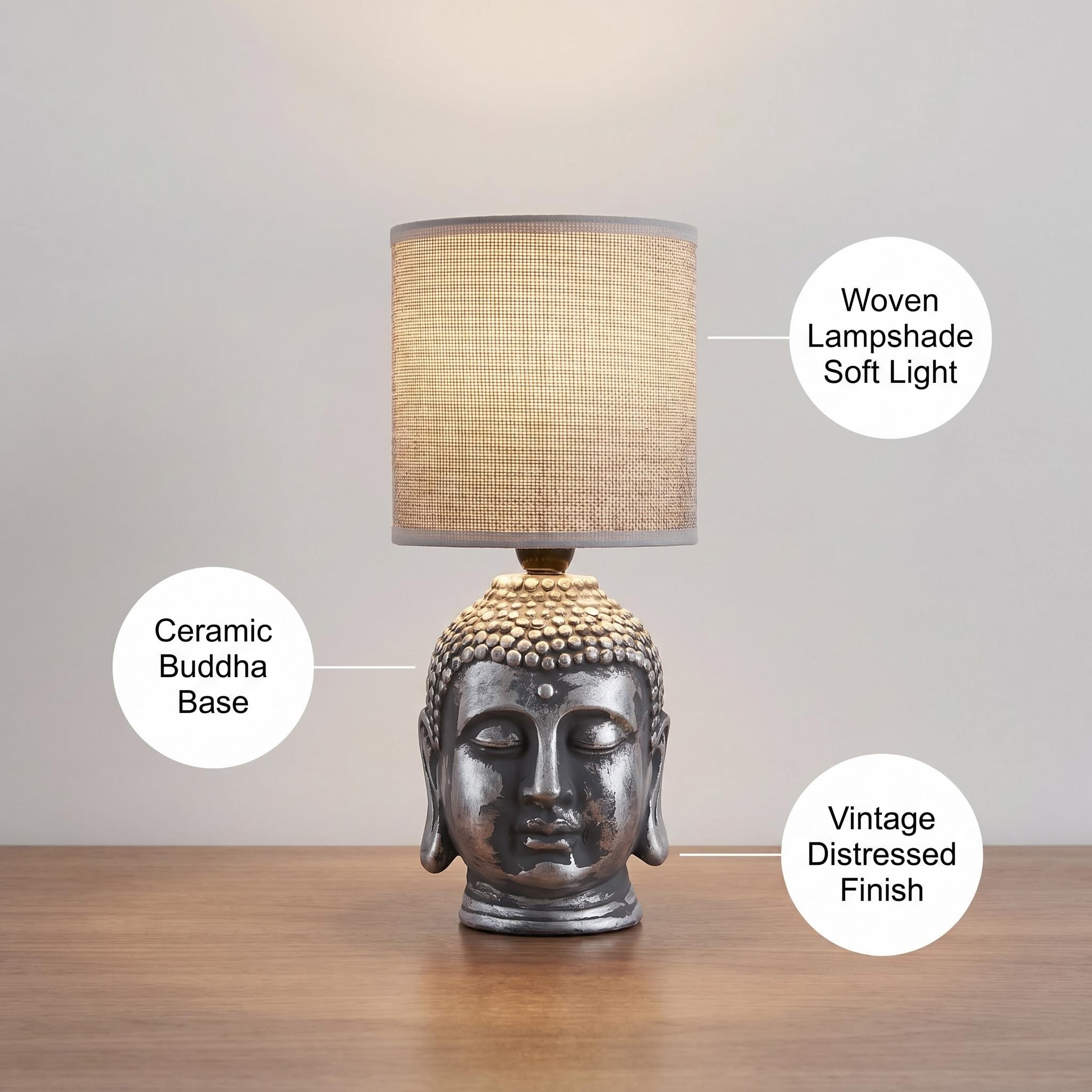 JL Jilian's new Buddha Head Ceramic table lamp Wabi-sabi style series table lamp, with a minimum order of 12 pieces per piece Application Scenario