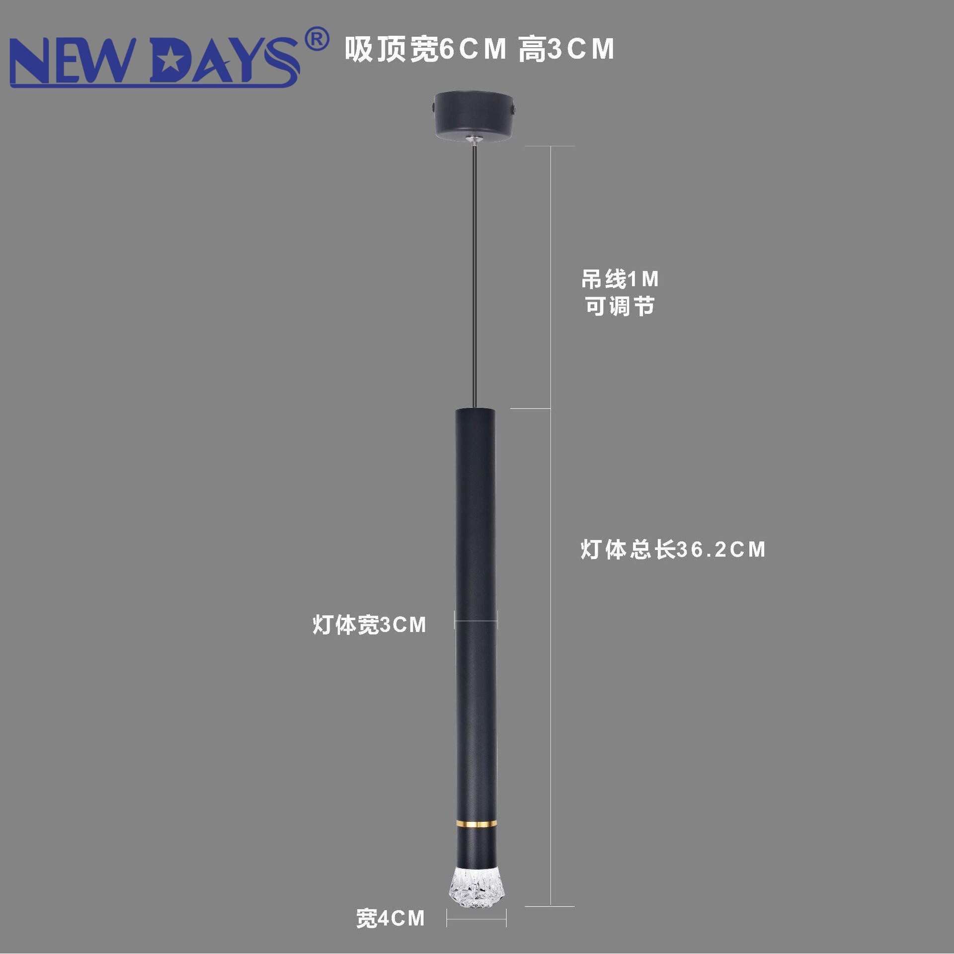 NEWDAYS brand's cross-border new led modern and simple pendant lamp, long strip-shaped creative high-display low-voltage bar table lamp, energy-saving high-brightness ambient lighting pendant lamp and lighting fixtures details Picture