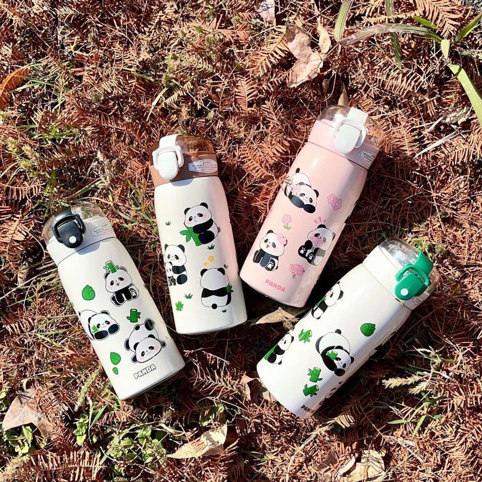 萌熊透明吸管熊猫350ML产品图