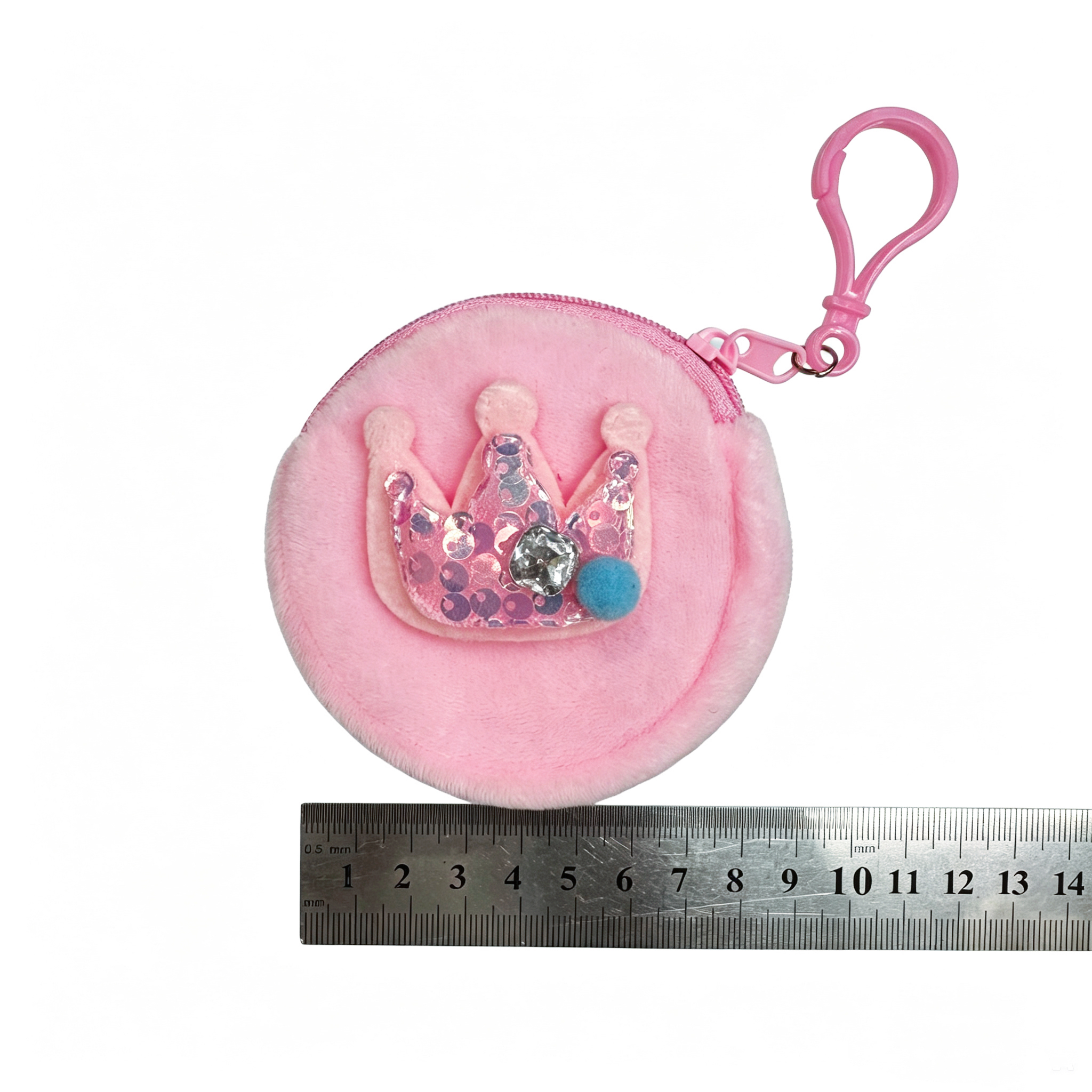 New multi-color crown plush coin purse pendant, children's coin storage bag, plush storage small bag Specification image
