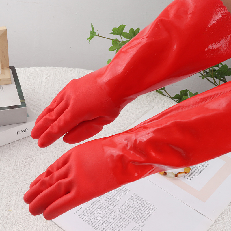 Factory plastic-coated gloves, thickened pvc, oil-resistant, acid and alkali resistant, waterproof, wear-resistant, anti-slip gloves, labor protection gloves Application Scenario