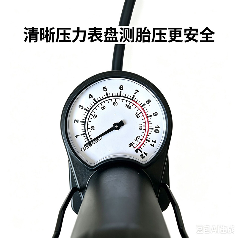 1645B带表自行车脚踩气筒篮球玩具充气泵自行车打气筒电动单车汽车脚踏气筒详情6