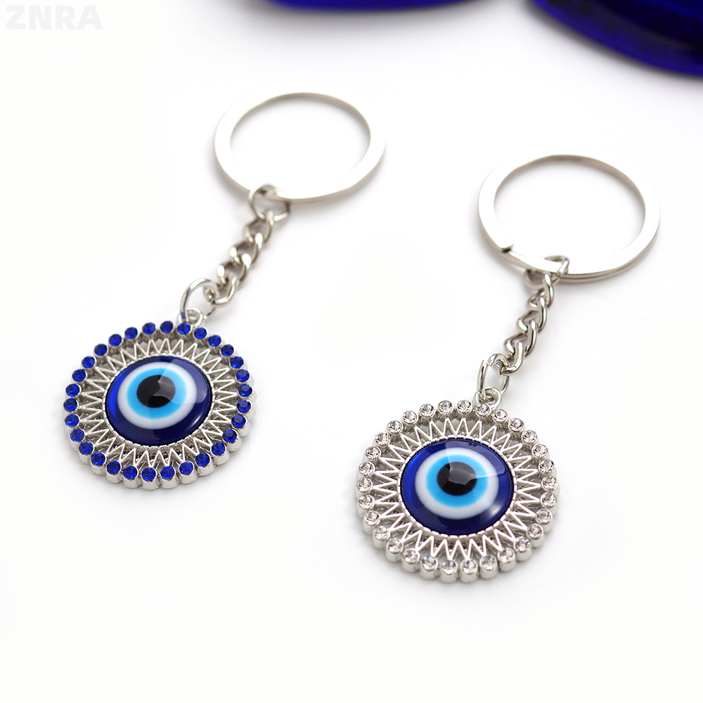 Siyao Accessories Turkish Devil's Eye Keychain Sunflower Diamond Blue Eye Pendant Evil Eye Car Bag Pendant Gift DY-062506