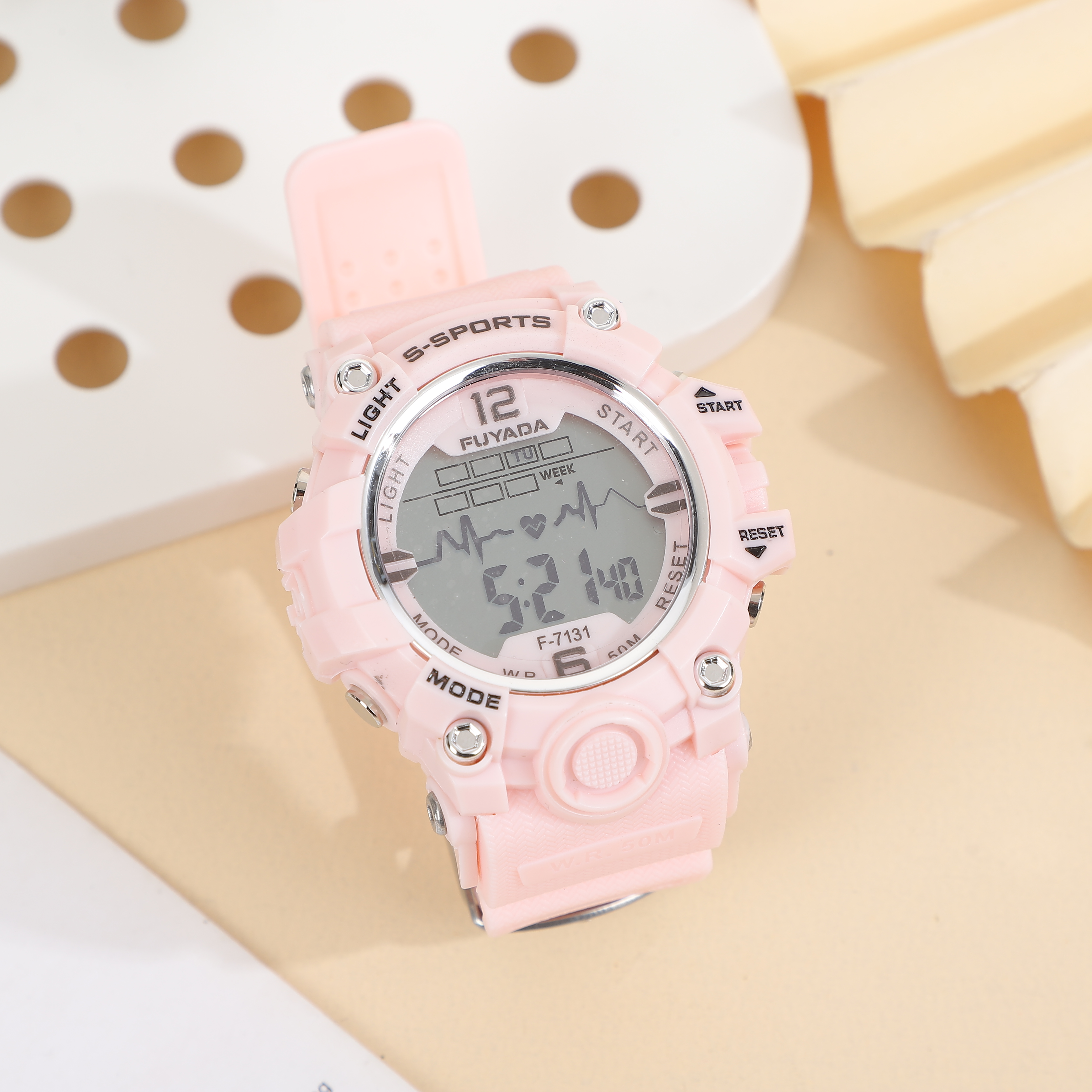 FUYADA 50-meter water-resistant electronic watch for teenagers, multi-functional luminous timing alarm clock, shockproof wristwatch, suitable for daily swimming and running for both boys and girls, digital sports electronic watch Specification image