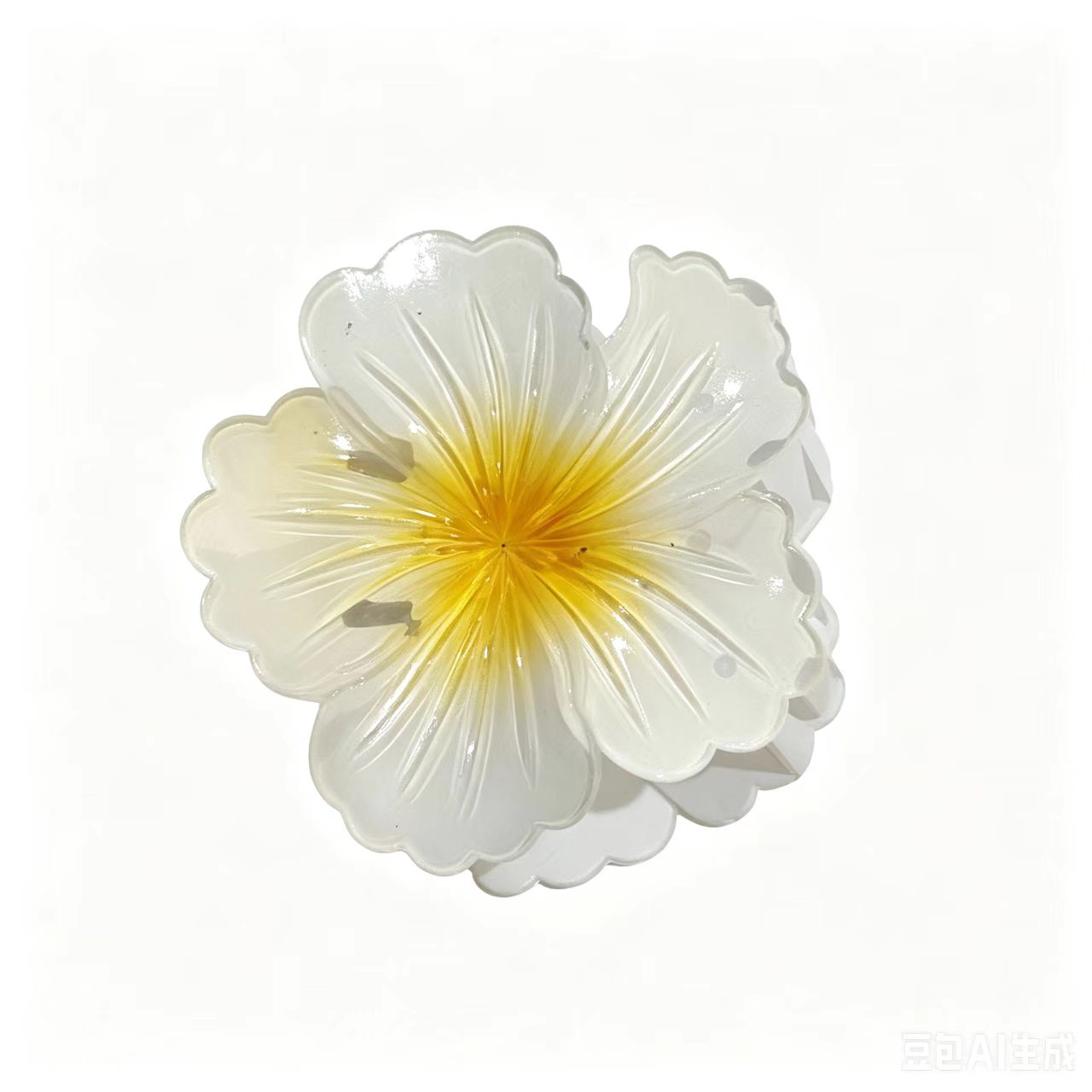 渐变黄鸡蛋花抓夹 透明亚克力花朵鲨鱼夹 韩系温柔度假风后脑勺盘发夹 义乌发饰工厂现货批发跨境供货