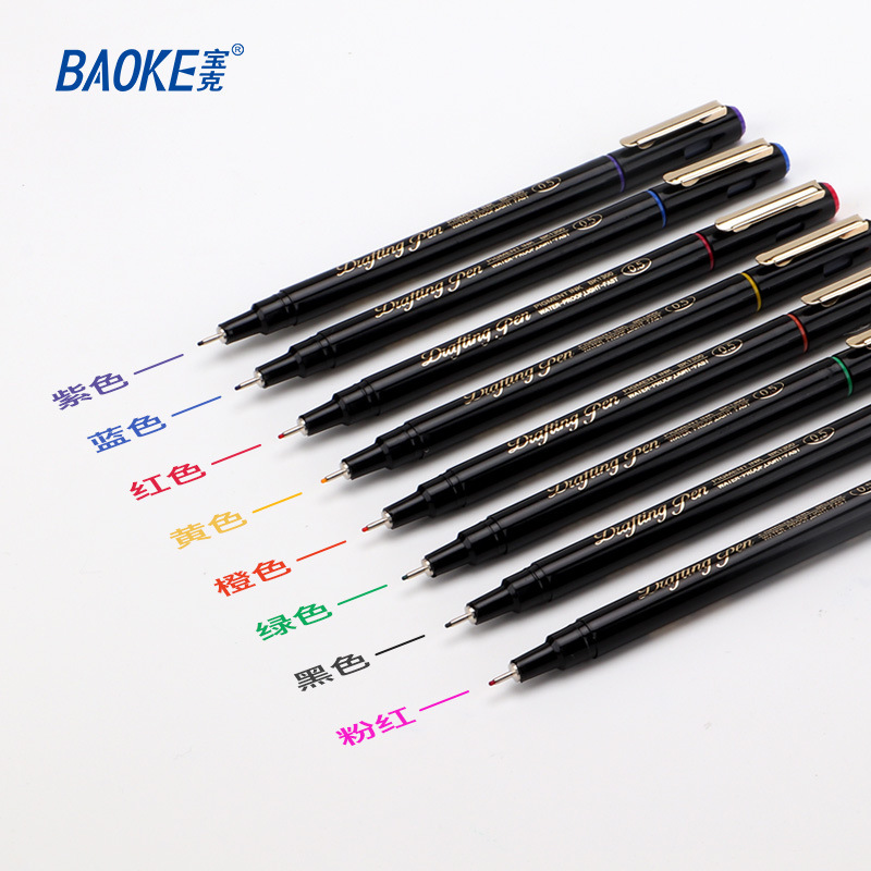 Bao Ke needle tube drawing pen, sketch design, art outlining pen, quick sketch, hand-drawn comic pen, outline pen, color set