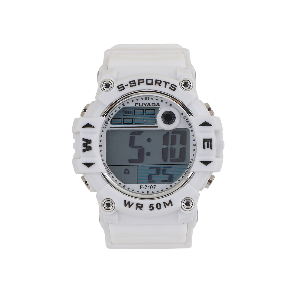 FUYADA multi-functional 50-meter water-resistant electronic watch, student special luminous alarm clock chronograph stopwatch, outdoor sports swimming wristwatch, shockproof and wear-resistant simple digital electronic watch for boys, girls and teenagers Item Picture