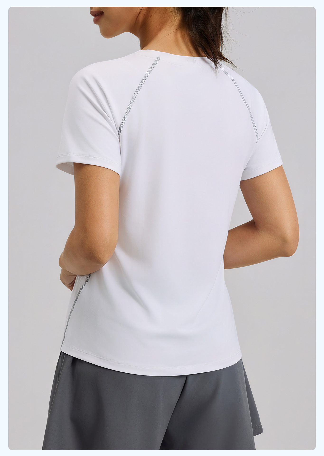2026 Round-neck slimming sporty yoga top, breathable, loose and versatile short-sleeved fitness and sports T-shirt, outdoor yoga wear Item Picture
