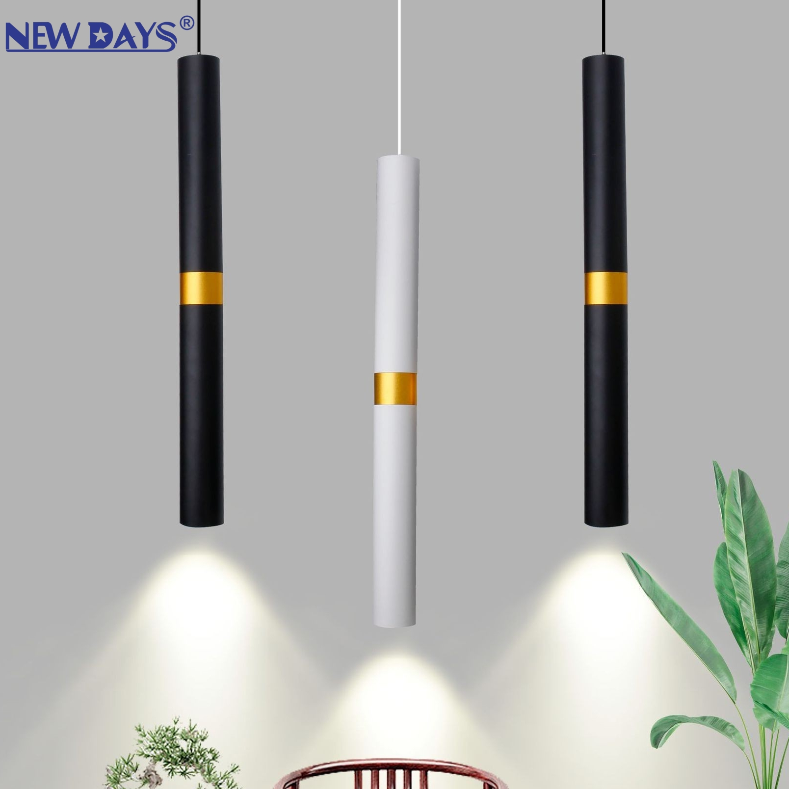 مصابيح من طراز "Newdays" العابرة للحدود من نوع "LED" الجديد عبر الحدود، وهي عبارة عن ثريات من طراز "LED" (LED)، ومصابيح من الألمنيوم ذات الأنابيب الطويلة، ومصابيح ذات إضاءة عالية ذات كفاءة عالية details Picture