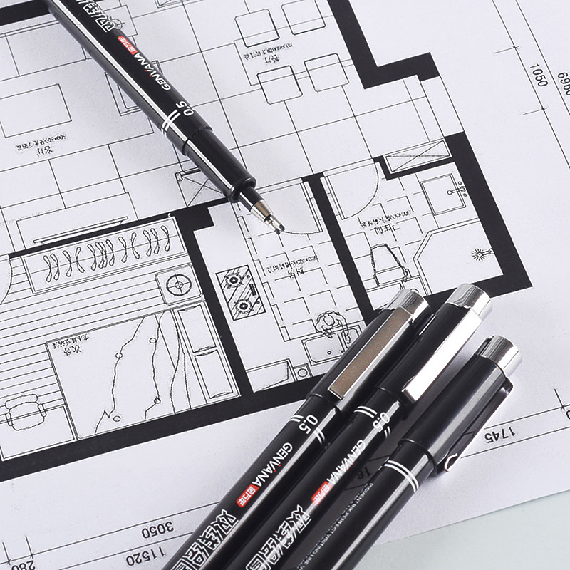 والقلم المخصص لامتحانات التصميم الهندسي الهندسي الخطي المتعدد الخيوط لمسابقة التصميم الهندسي للمهندسين المعماريين details Picture