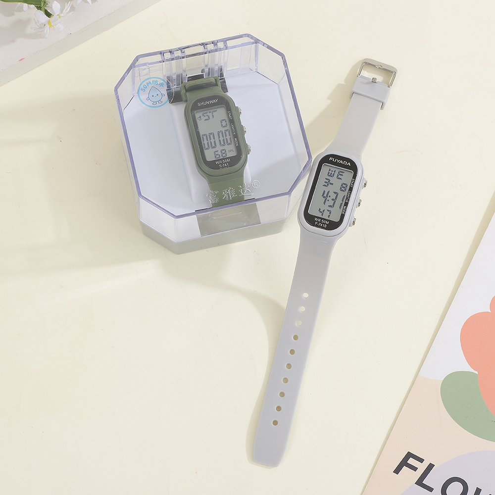 Fuyada multi-functional waterproof electronic watch wristband with luminous display, timing alarm, sports wristwatch, simple touch waterproof wristband for boys and girls, campus students, simple, trendy and versatile for teenagers, daily wear electronic sports watch Specification image
