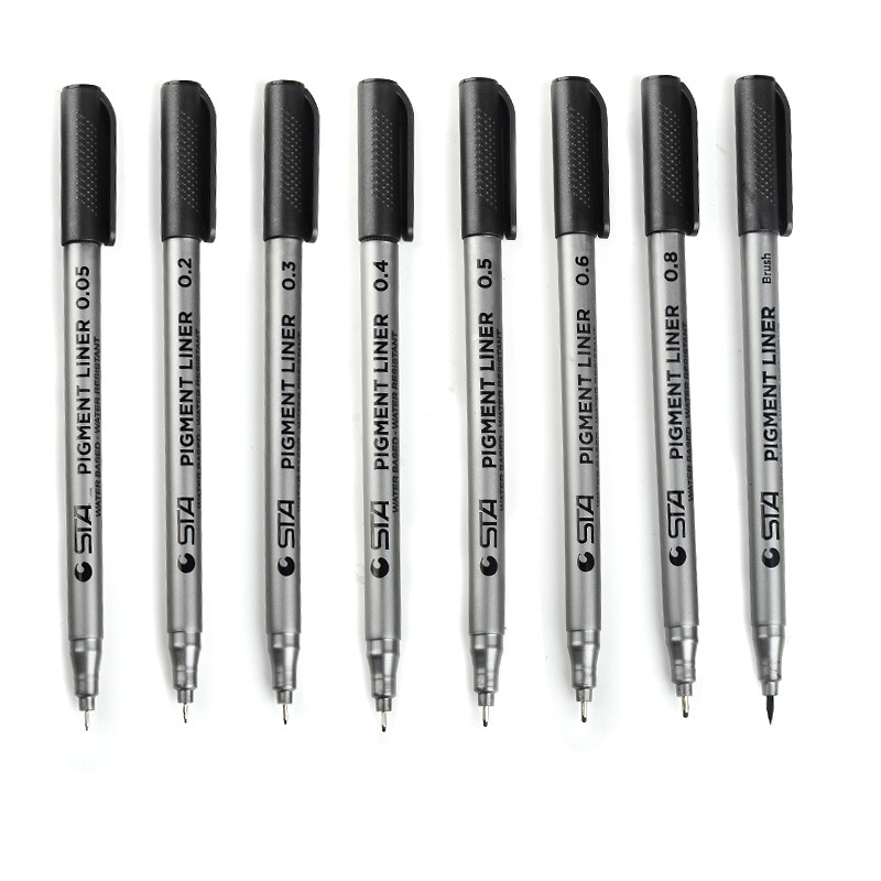 Wholesale of Sta8050 hand-drawn needle pen, waterproof drawing outlining pen, art comic design outlining soft tip pen Item Picture