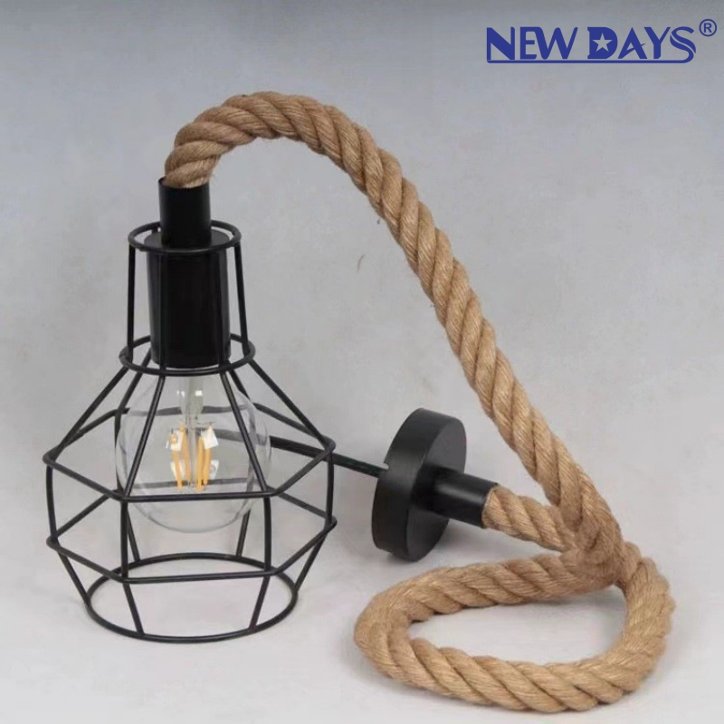 NEWDAYS brand cross-border new products: led retro rope grenade style chandelier, ironwork cover bar table lamp, energy-saving high-brightness lighting decorative atmosphere chandelier lamps and lighting fixtures