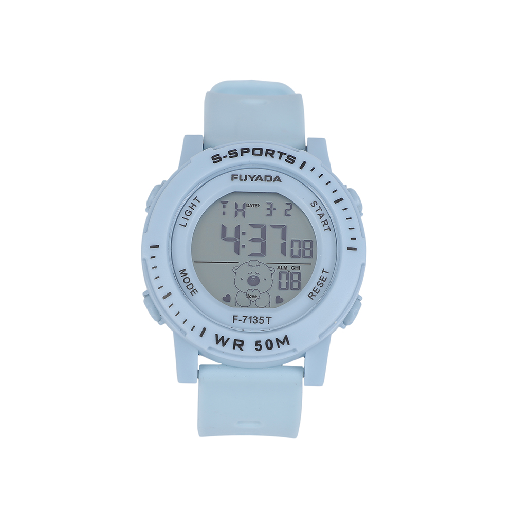FUYADA waterproof electronic watch for students, boys and girls, luminous multi-functional sports chronograph wristwatch, shockproof alarm clock for teenagers' outdoor swimming, simple, trendy and versatile electronic wristwatch for daily wear Item Picture