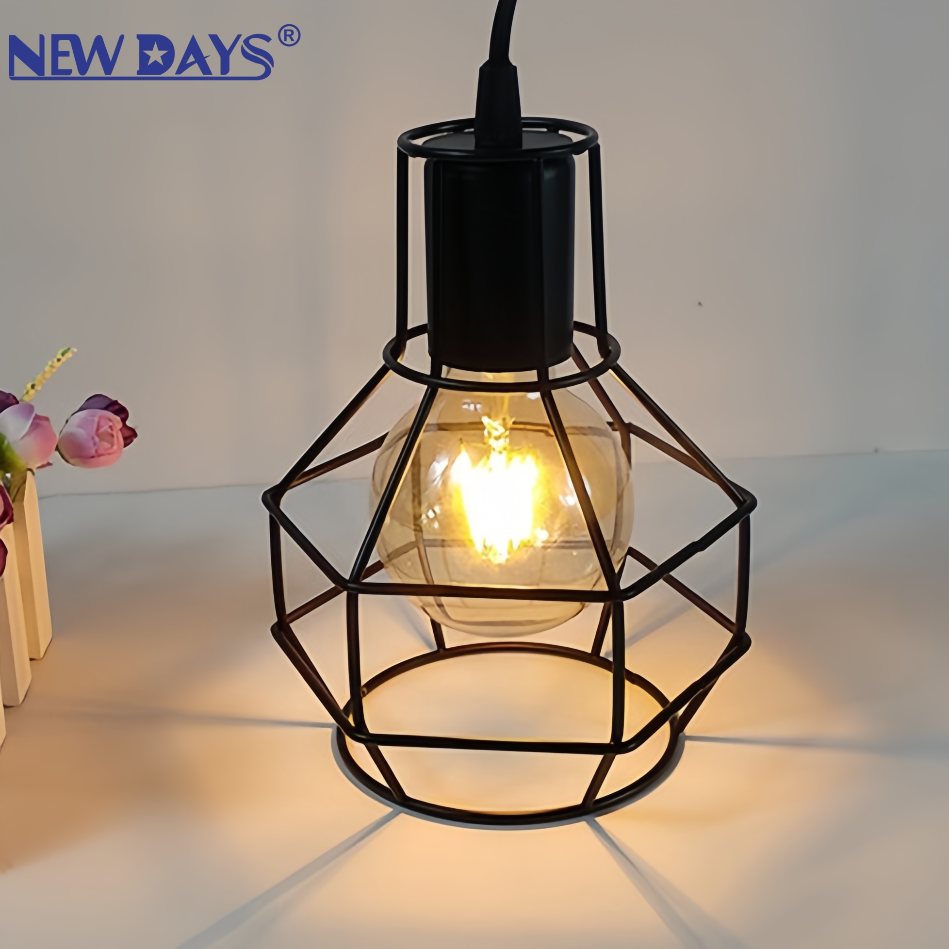 NEWDAYS brand cross-border new products: led retro rope grenade style chandelier, ironwork cover bar table lamp, energy-saving high-brightness lighting decorative atmosphere chandelier lamps and lighting fixtures Application Scenario