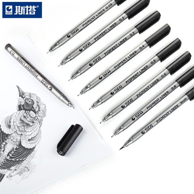 Wholesale of Sta8050 hand-drawn needle pen, waterproof drawing outlining pen, art comic design outlining soft tip pen