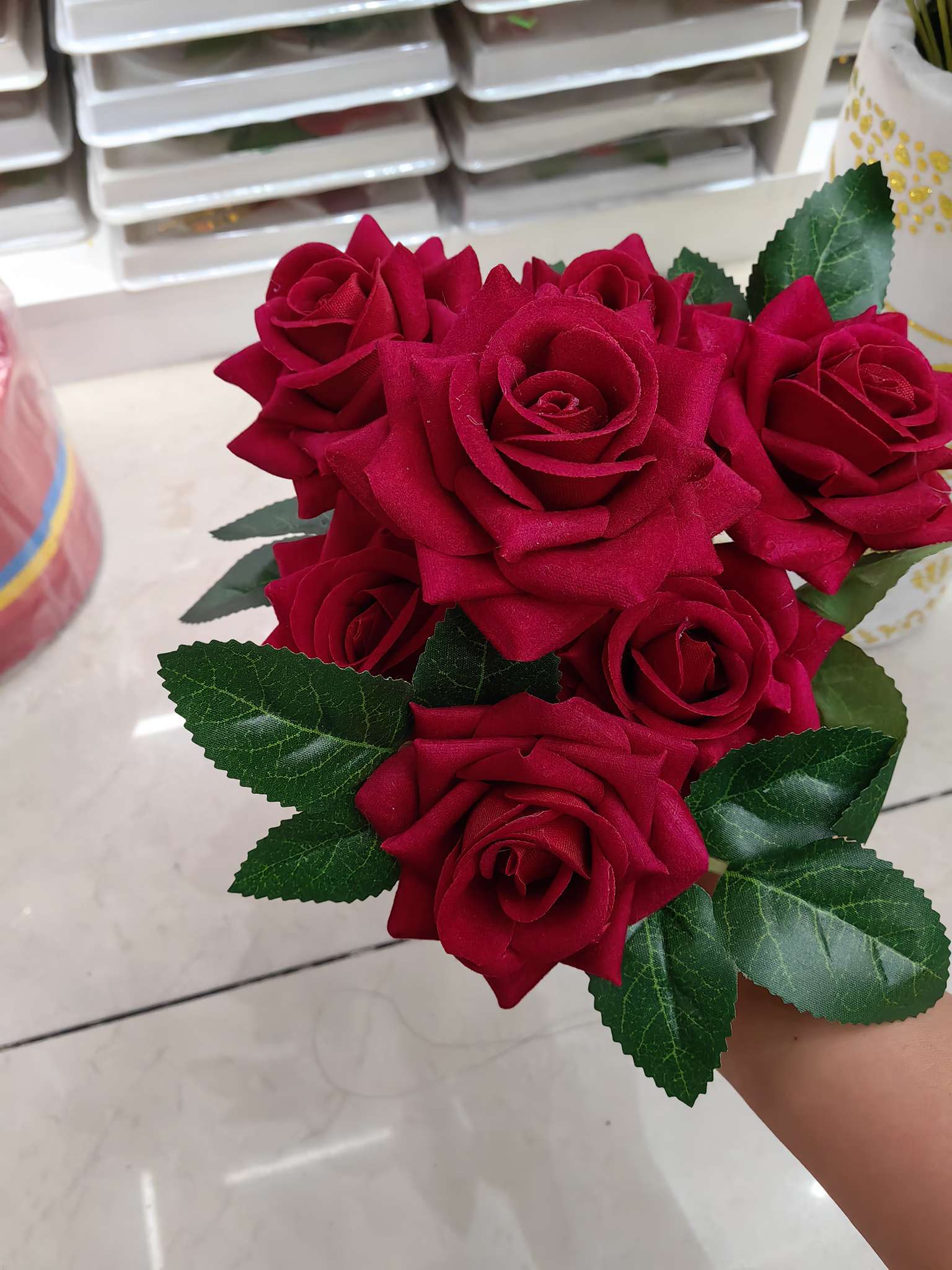 仿真玫瑰7头6头玫瑰绒布玫瑰绒布仿真玫瑰花婚庆喜庆用品仿真玫瑰花仿真玫瑰花