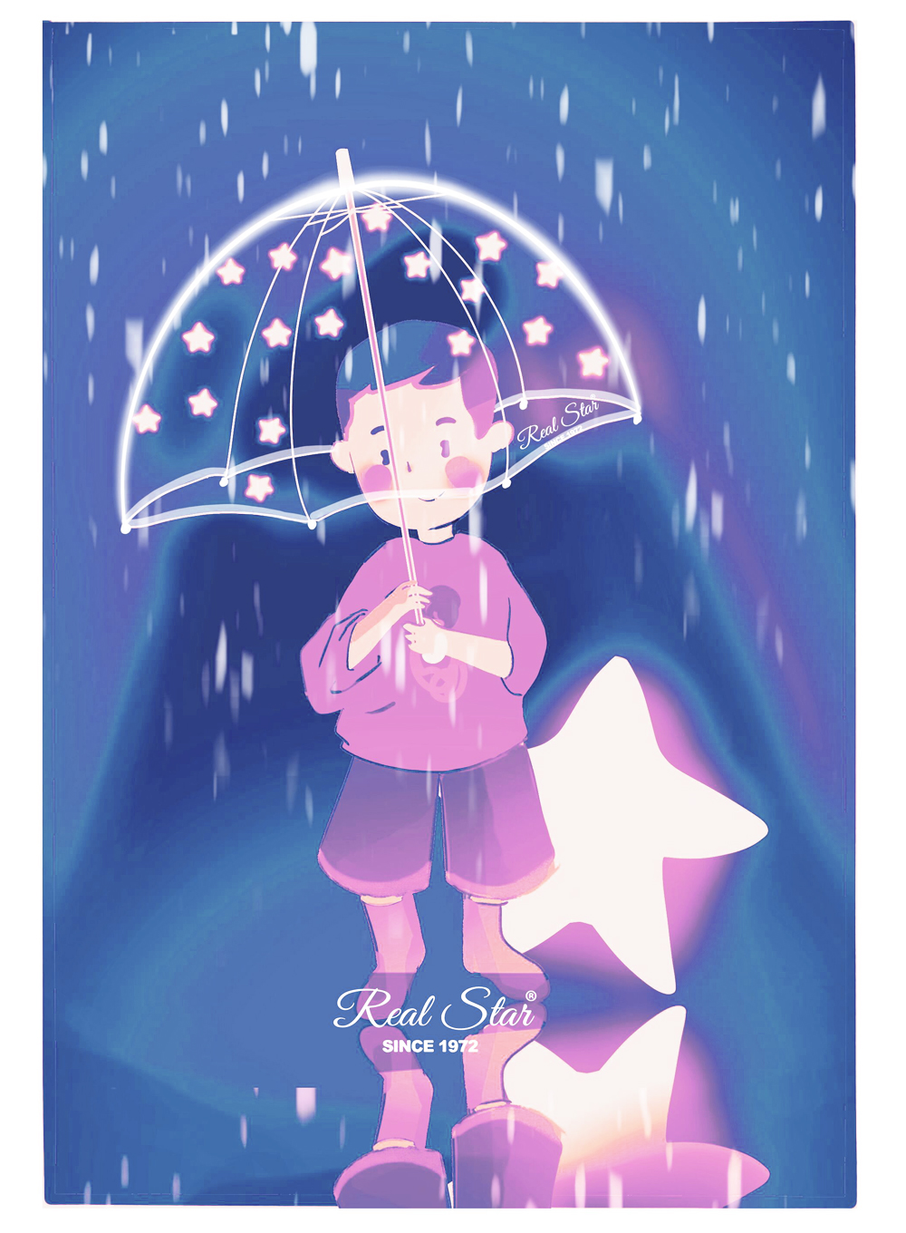 RST047A星星雨伞长柄儿童雨伞可爱星星伞阿波罗拱形雨伞批发详情4
